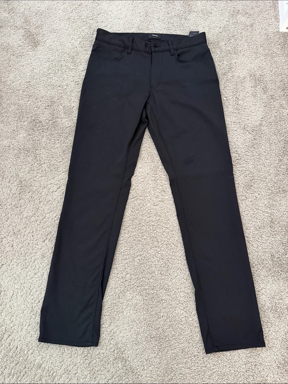 Theory Black Raffi Slim Fit Trousers